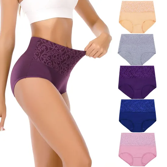Kr023 Wholesale Ropa Interior De Algodon De Talle Alto PARA Mujer, Bragas Suaves De Cobertura Completa