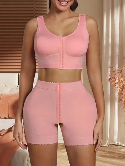 Ropa Interior Stage 1 Bbl Post Liposuction Body Shaper 2 PCS Post Surgery Shapewear Set Braga Fajas PARA Mujer Fajas Colombianas