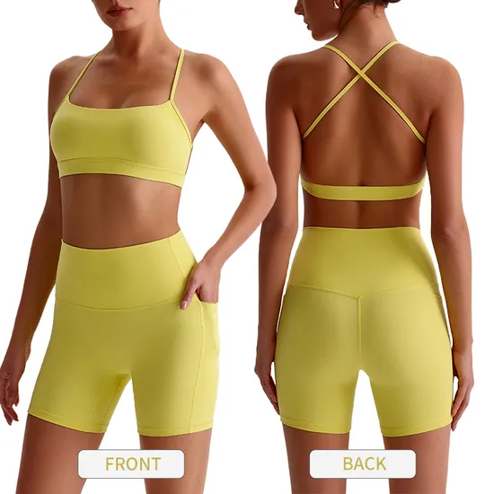 Sujetador Deportivo Yoga De Tirantes Cruzados En La Espalda Ejercicio Fitness Ropa Interior PARA Mujer