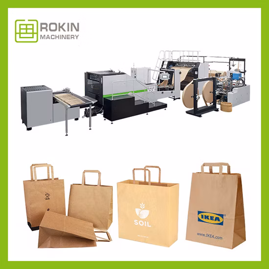 Rokin Brand Energy Saving Bolsas De Embalaje De Ropa Completamente Automatico Maquina PARA Fabricar Bolsas De Papel Machine